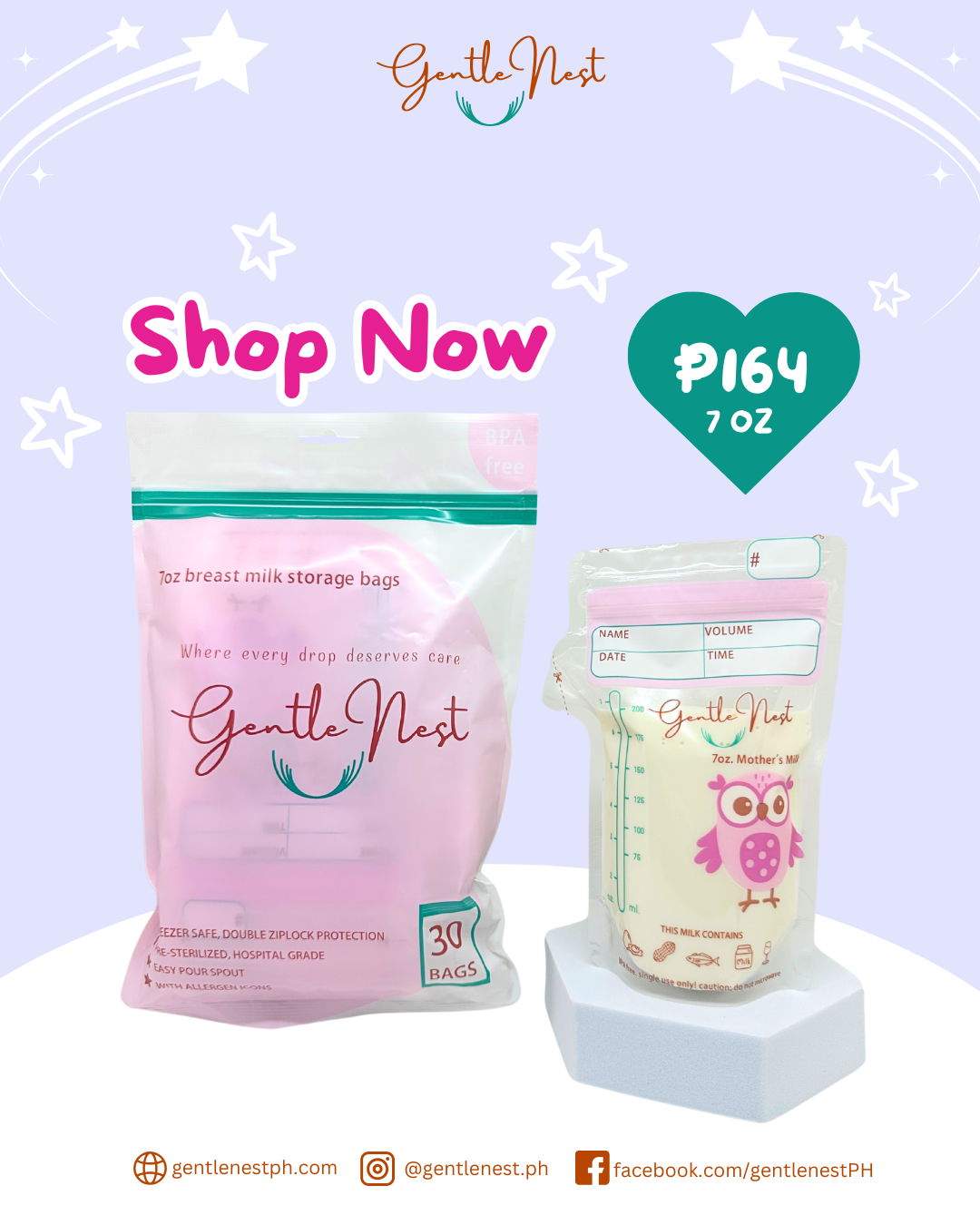 Gentle Nest Breastmilk Bags 7oz