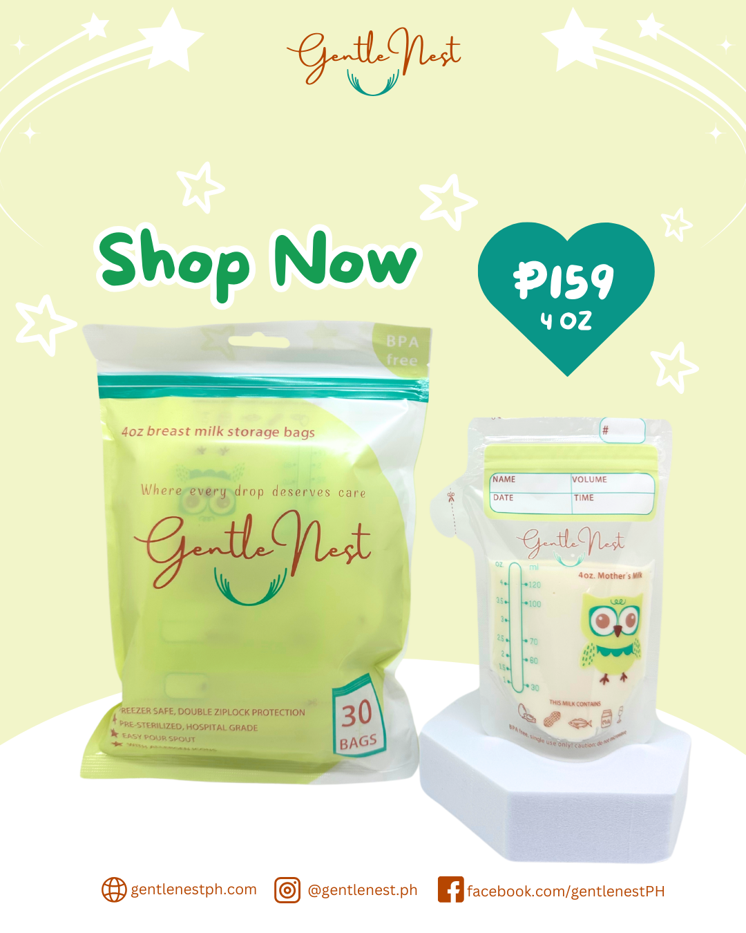 Gentle Nest Breastmilk Bags 4oz